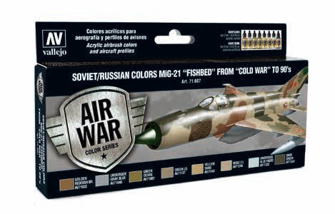 17ml Bottle Soviet/Russian MiG21 Fishbed Cold War to 90's Model Air War Paint Set (8 Colors)