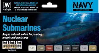 17ml Bottle Navy Nuclear Submarines Model Air Paint Set (8 Colors)