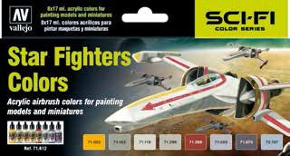 17ml Bottle Sci-Fi Star Fighters Model Air Paint Set (8 Colors)