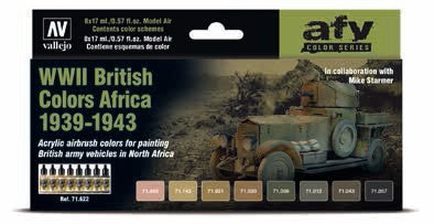 17ml Bottle AFV WWII British Africa 1939-1943 Model Air Paint Set (8 Colors)