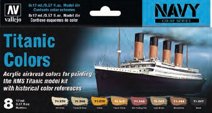 17ml Bottle Navy Titanic Ship Model Air Paint Set (8 Colors)