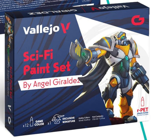 18ml Bottle Sci-Fi Game Color Paint Set (12 Colors) w/Figure