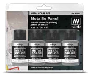 32ml Bottle Metallic Panel Aircraft Metal Color Paint Set (4 Colors)
