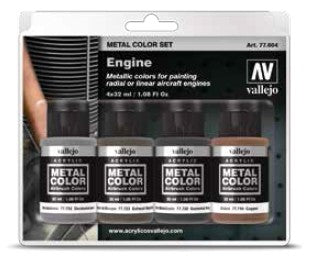 32ml Bottle Engine Aircraft Metal Color Paint Set (4 Colors)