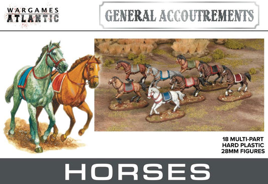 28mm General Accoutrements: Horses (18)