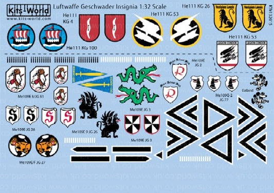 1/32 Luftwaffe Geschwader Insignia (13 Designs)