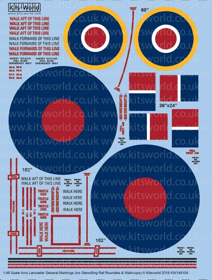 1/48 Avro Lancaster General Markings, Stenciling RAF Roundels & Walkways