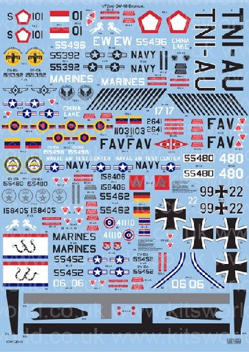 1/72 OV10 Broncos NWEF New Mexico, NAS China Lake, NAS Maryland, Luftwaffe, etc