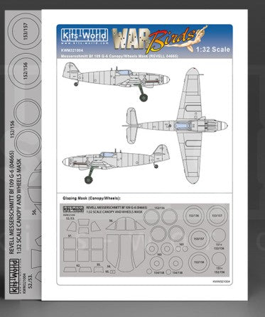 1/32 Messerschmitt Bf109G Canopy/Wheels Mask for RVL