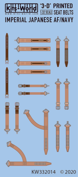 1/32 3D Color Seatbelts WWII IJA/IJN Mitsubishi, Nakajima & Kawanishi Aircraft