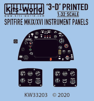 1/32 3D Color Instrument Panels Spitfire Mk IX/XVI for RVL/TAM