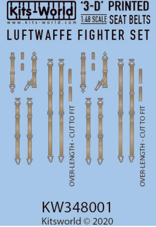 1/48 3D Color Seatbelts WWII Luftwaffe Focke Wulf & Messerschmitt Aircraft