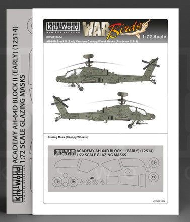 1/72 AH64D Block II Early Version Canopy/Wheels Mask for ACY