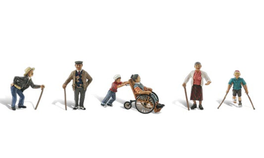 HO Scenic Accents Physically Challenged (6 Figures w/Walking Aids)