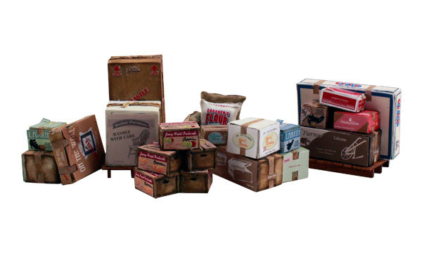 N Scenic Accents Miscellaneous Packaged Freight (Boxes, Crates, Sacks Total 6 diff.)