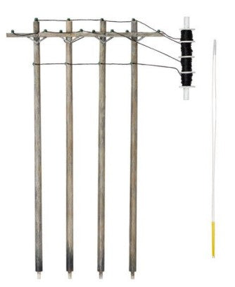 N Single Crossbar Pre-Wired Poles (4)