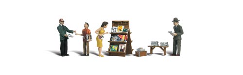 O Scenic Accents Newsstand w/4 Figures