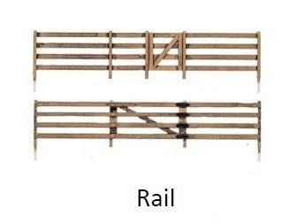 HO Rail Fence (8pcs)