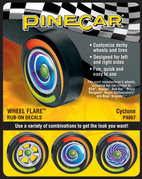 Pine Car Dry Transfer Wheel Flare Cyclone