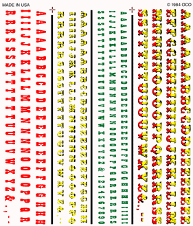 Dry Transfer Tuscan & Playbill Letters/Numbers 1/16", 3/32", 1/8", 3/16"