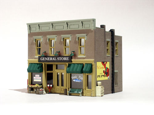 HO Built-N-Ready Lubener's 2-Story General Store LED Lighted