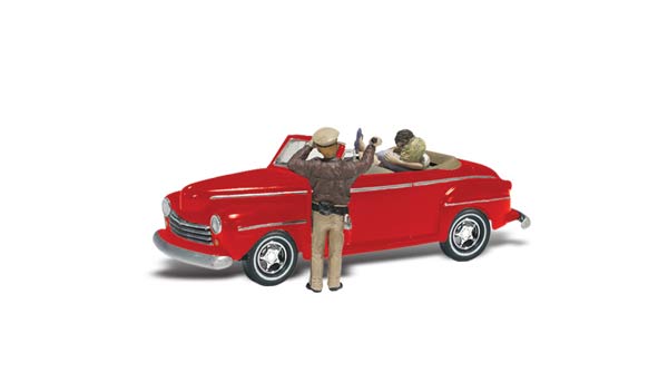 N Autoscene Cop'n a Kiss 1948 Ford Car w/Figures