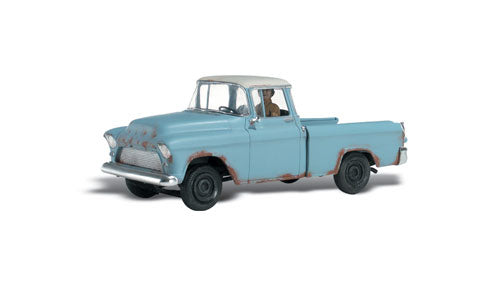 HO Autoscene Pickem' Up Truck 1950's Cameo Weathered w/Driver