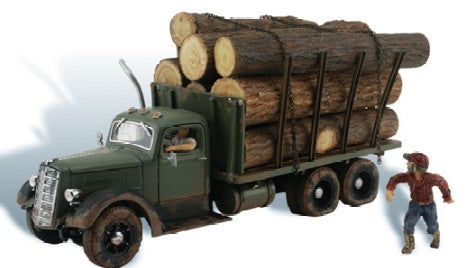 HO Autoscene Tim Burr Logging Truck w/Figures