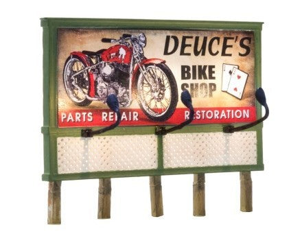 HO Just Plug: Deuce's Parts & Repair Billboard (Motorcycle Repair Shop Sign)