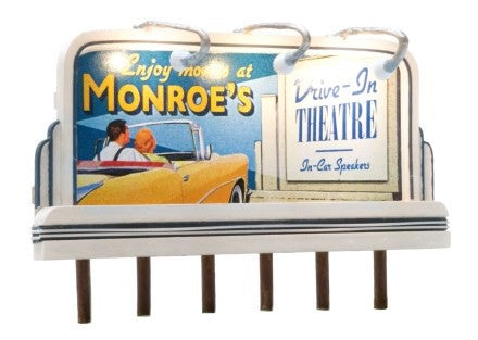 HO Just Plug: Monroe's Drive-In Billboard (Picture of Couple in Convertible Car)