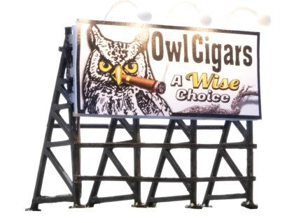 HO Just Plug: Wise Tobacco Co. Billboard (Owl Cigars, A Wise Choice)