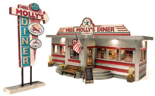 O Built-N-Ready Miss Molly's Diner LED Lighted