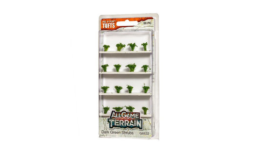 All Game Terrain: Peel 'N Plant Tufts Dark Green Shrubs (20pcs)