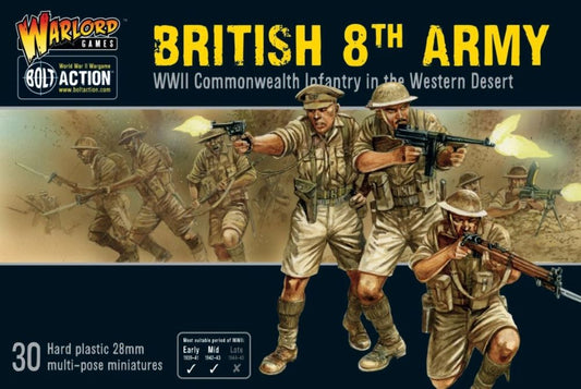 28mm Bolt Action: WWII British 8th Army Infantry Western Desert (30) (Plastic)