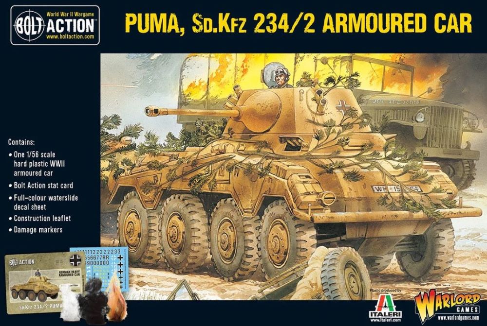 28mm Bolt Action: WWII Puma SdKfz 234/2 German Armored Car (Plastic)