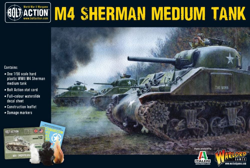 28mm Bolt Action: WWII M4 Sherman US Medium Tank (Plastic)