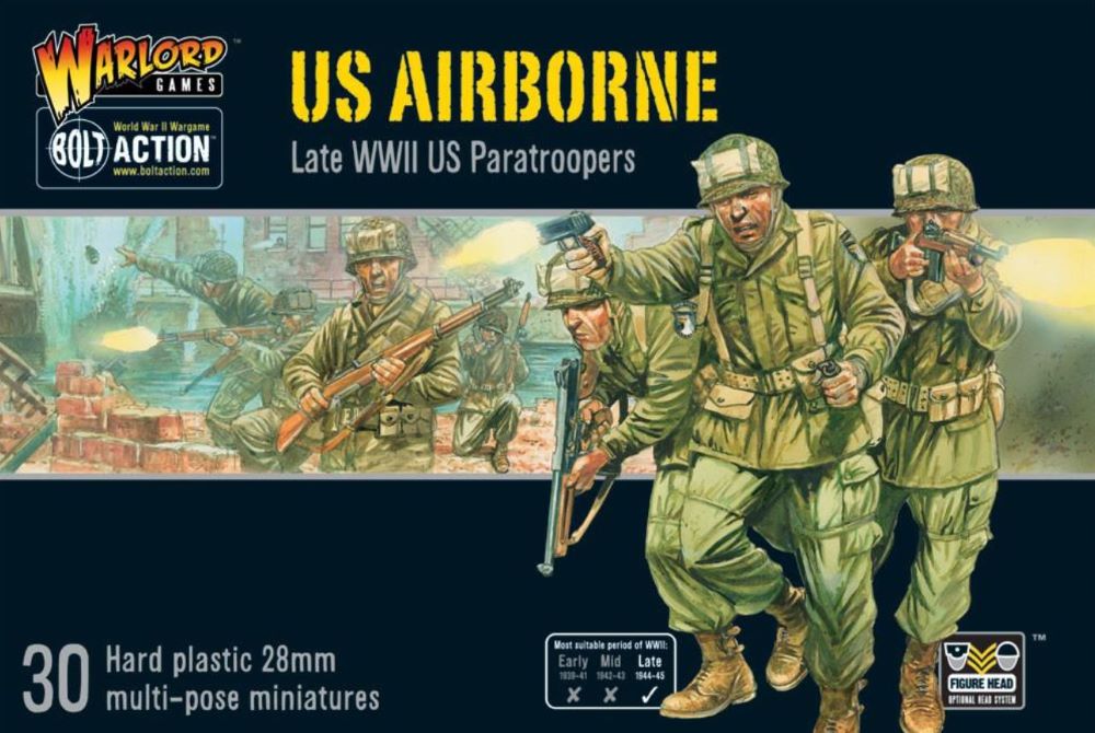 28mm Bolt Action: WWII Late US Airborne Paratroopers (30) (Plastic)