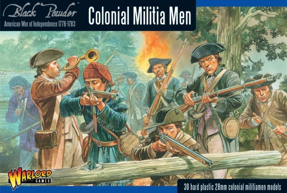 28mm Black Powder: Colonial Militia Men 1776-1783 (30) (Plastic)