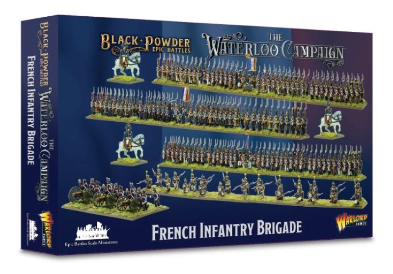 15mm Black Powder Epic Battles: Waterloo French Infantry Brigade (300 figs, 3 mtd, 3 guns w/12 figs)